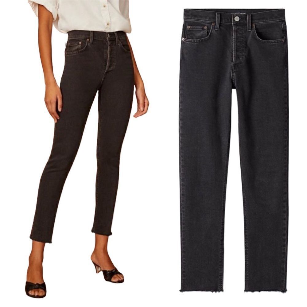 ARITZIA Denim Forum Yoko High Rise Slim Denim Jeans Black 23